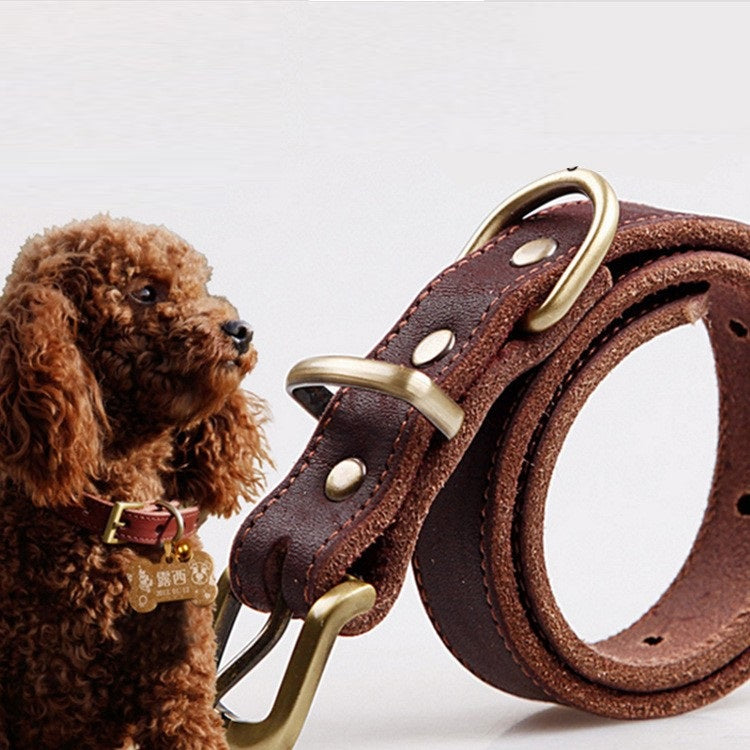 Cowhide Pet Collar for Small Medium Sized Dogs
