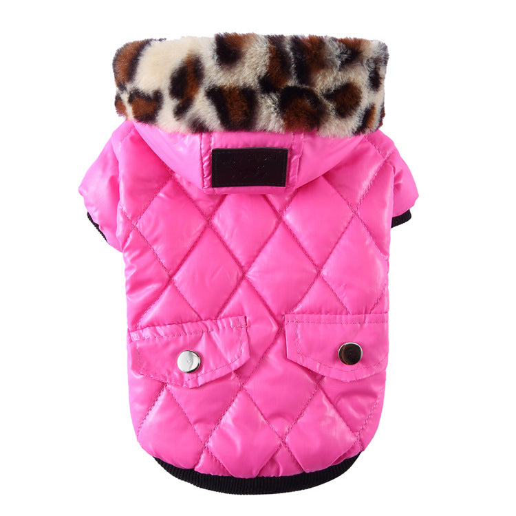Autumn Winter Fur Collar Dog Coat Warm Clothing