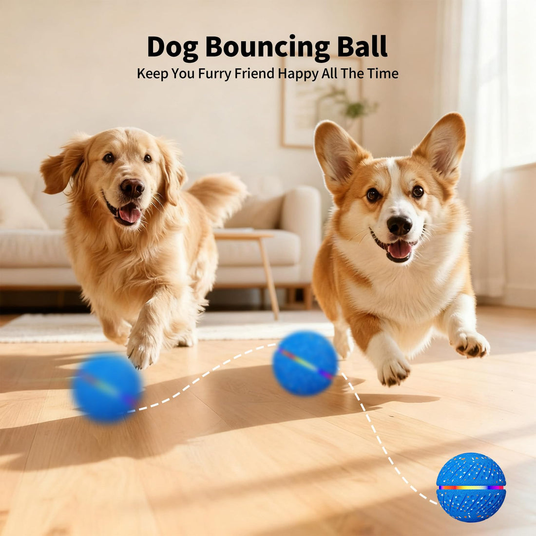 Smart Moving Bouncing Light Up Dog Ball Toy