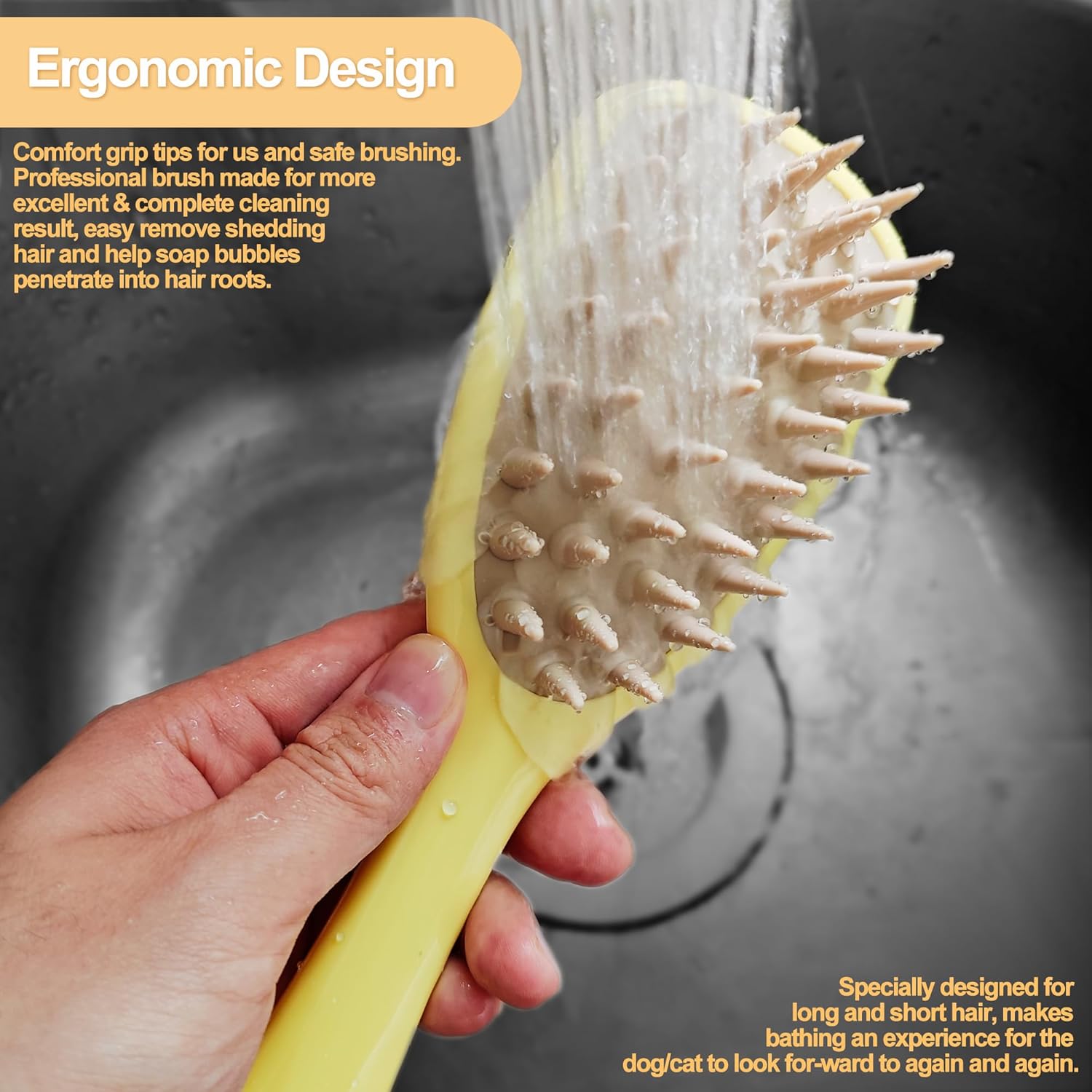 Silicone Pet Shampoo Bathing Brush for Dogs Cats