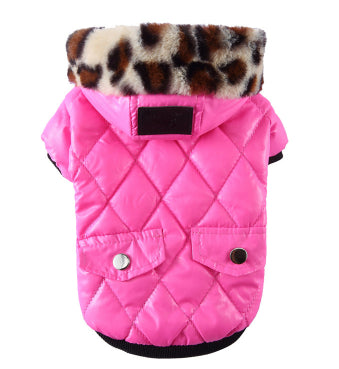 Autumn Winter Fur Collar Dog Coat Warm Clothing