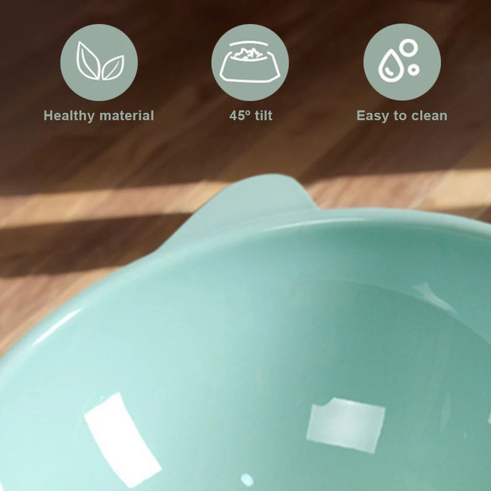 Elevated Tilted Cat Food Bowl Ergonomic Raised Feeder