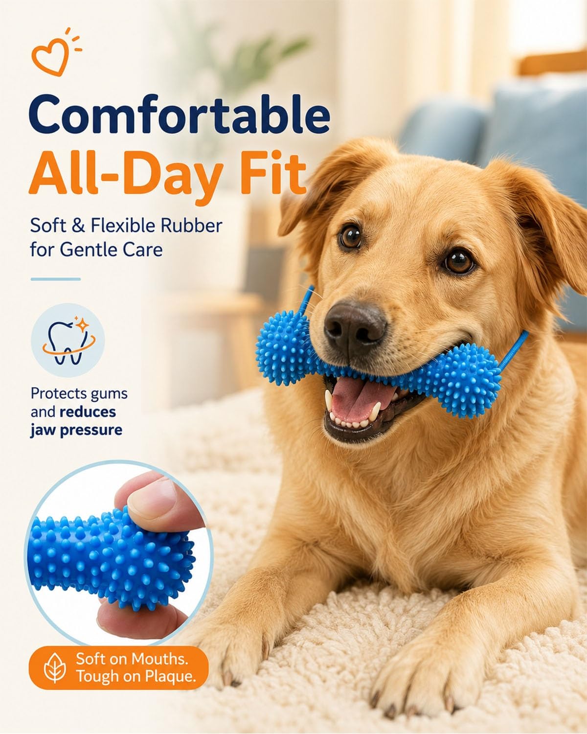 Dual Action Dog Dental Chew Toothbrush Cleaning Toy