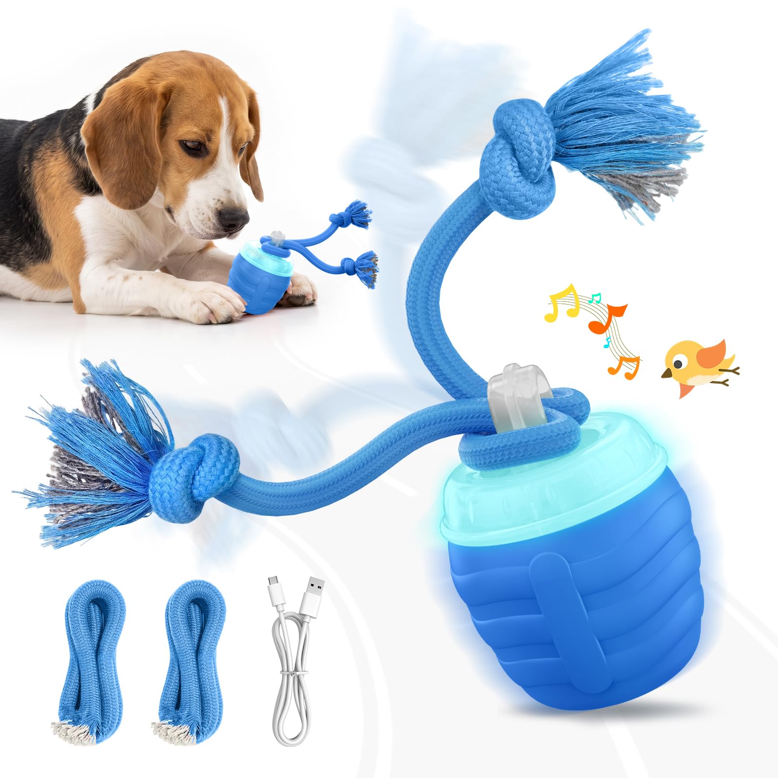 Automatic Rolling Interactive Dog Ball with Rope