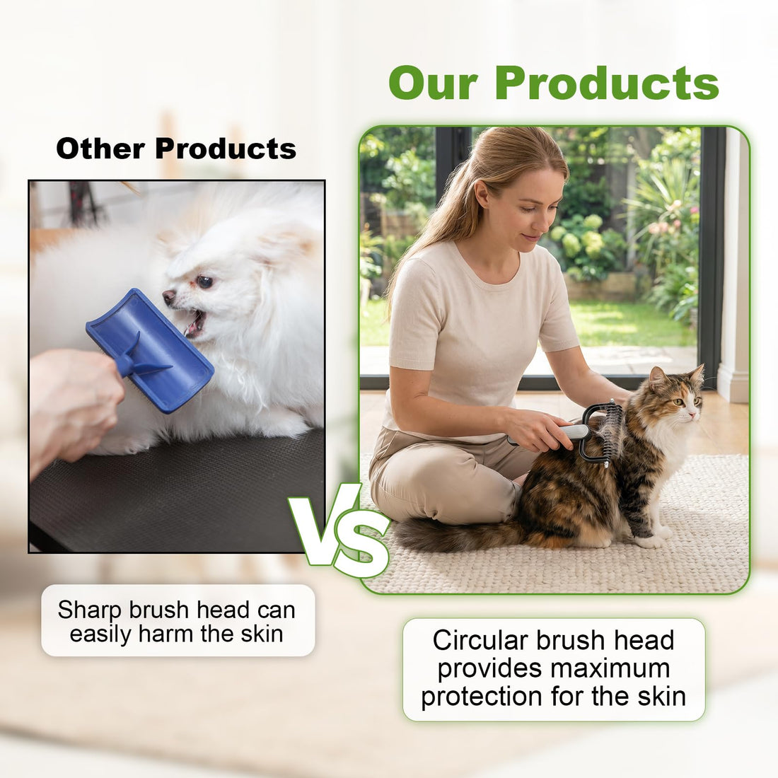 Double Sided Dematting Comb for Dogs Cats Thick