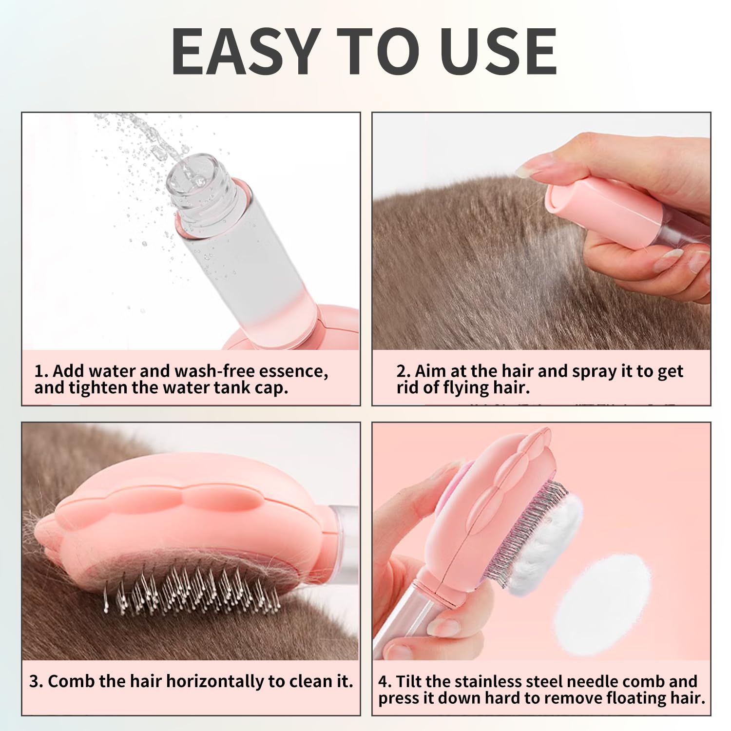 Self Cleaning Spray Slicker Brush for Cats Dogs