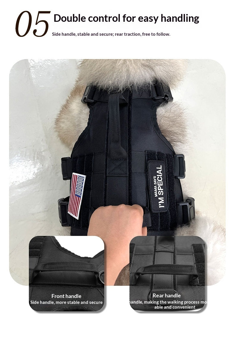 Dog Tactical Chest Harness with Multi Function Leash
