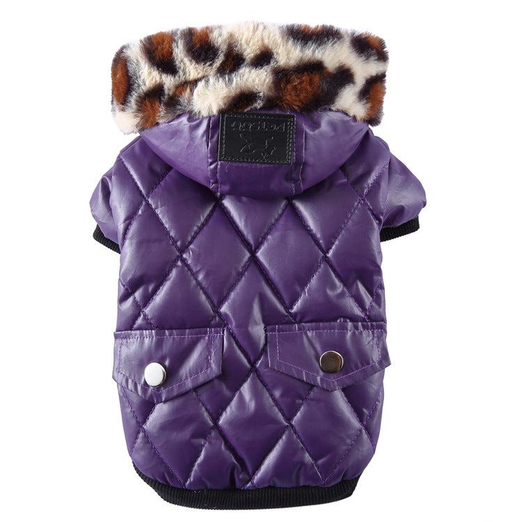 Autumn Winter Fur Collar Dog Coat Warm Clothing