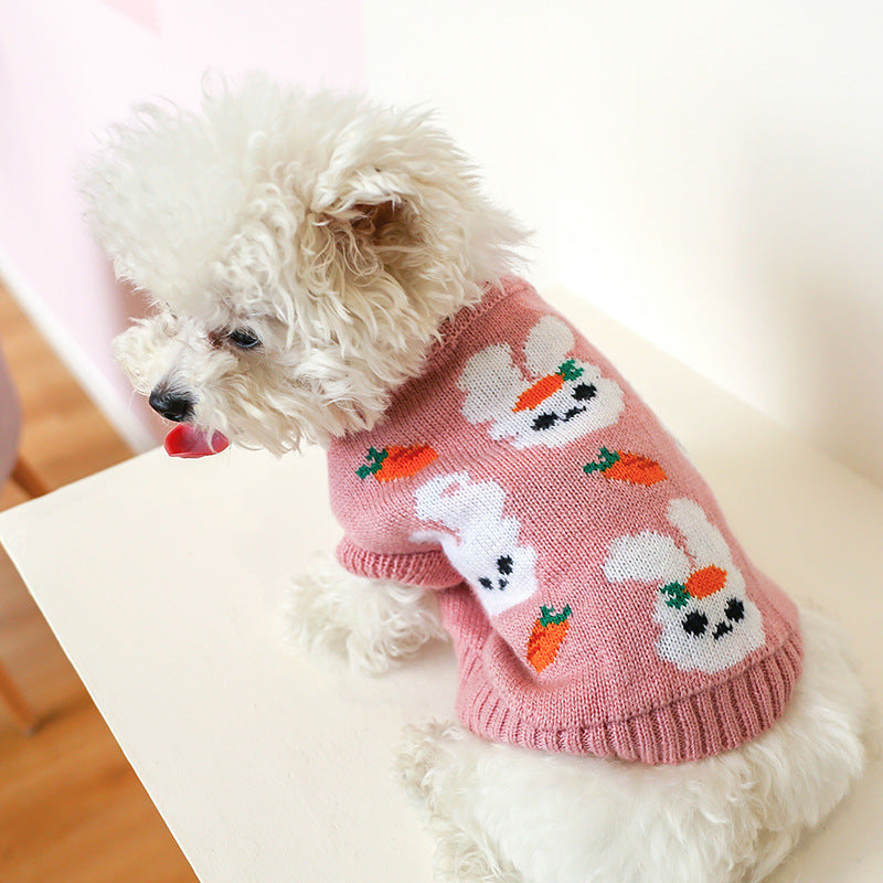 Bowknot Hollow Knit Dog Cat Sweater Costume