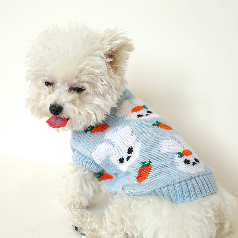 Bowknot Hollow Knit Dog Cat Sweater Costume