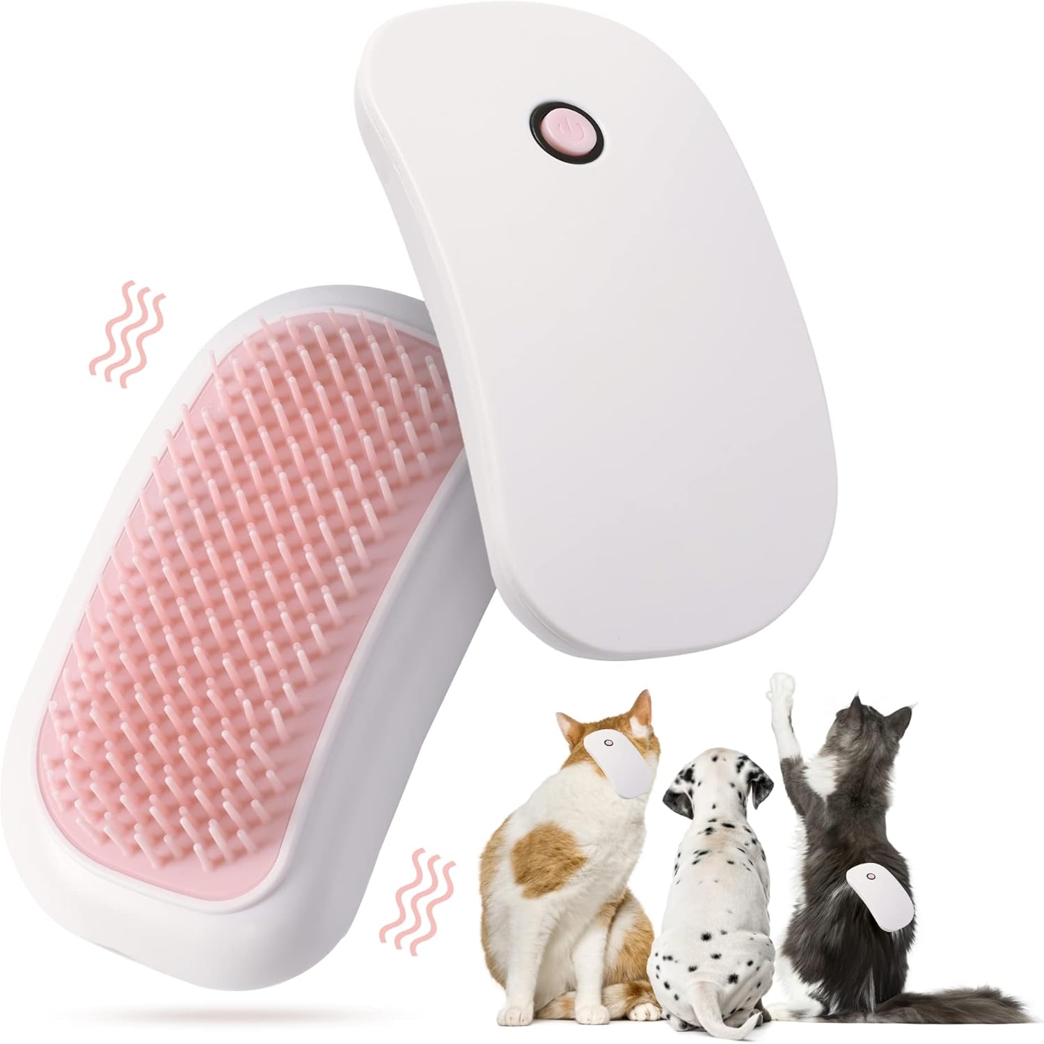 Electric Vibrating Massage Brush for Cats Dogs Pink