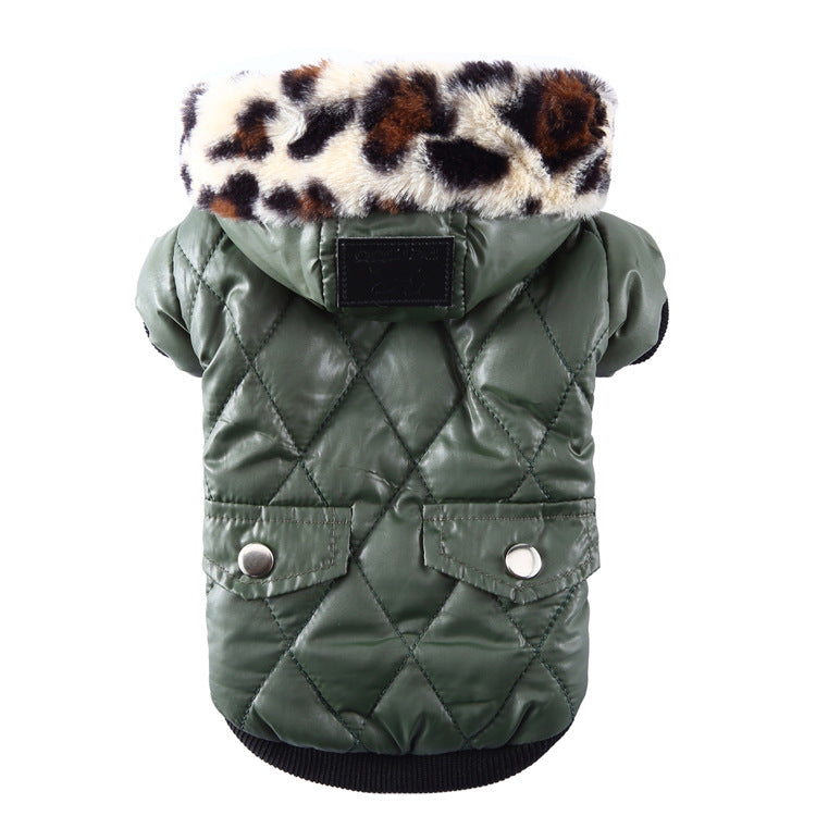 Autumn Winter Fur Collar Dog Coat Warm Clothing
