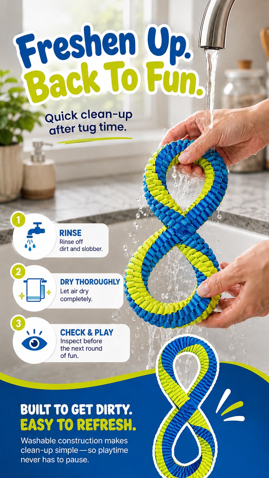 Dental Cleaning Tug Toy for Dogs Textured Weave