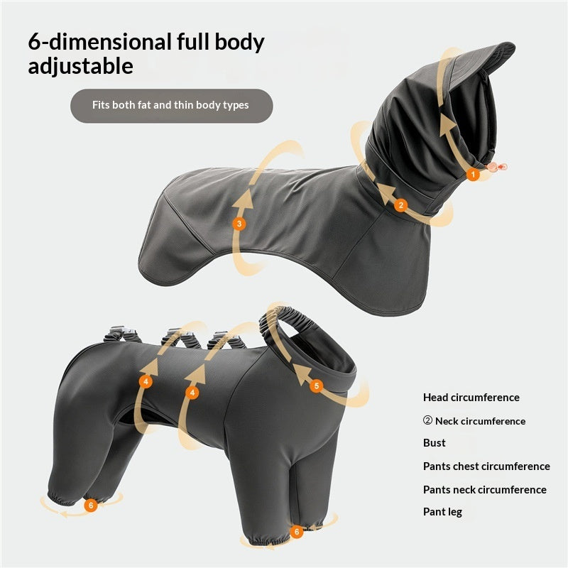 Split Style Anti Dirt Pet Raincoat Set for Dogs