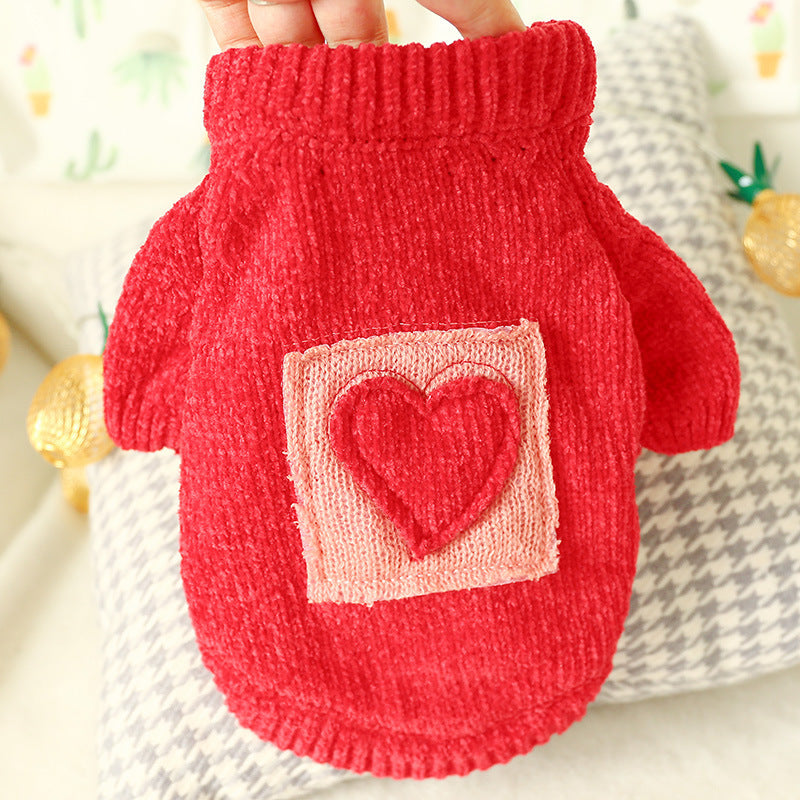 Bowknot Hollow Knit Dog Cat Sweater Costume