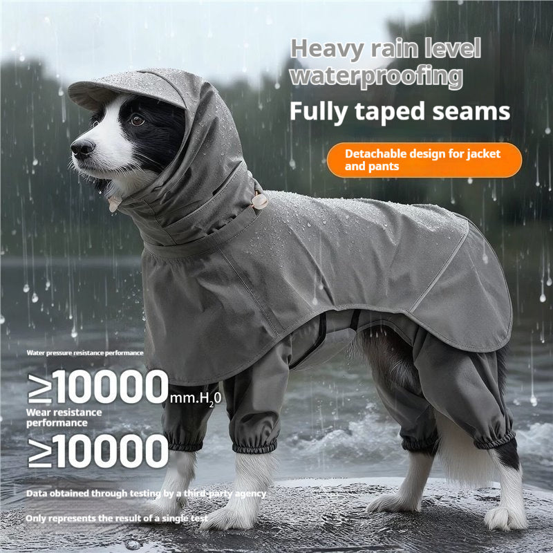 Split Style Anti Dirt Pet Raincoat Set for Dogs