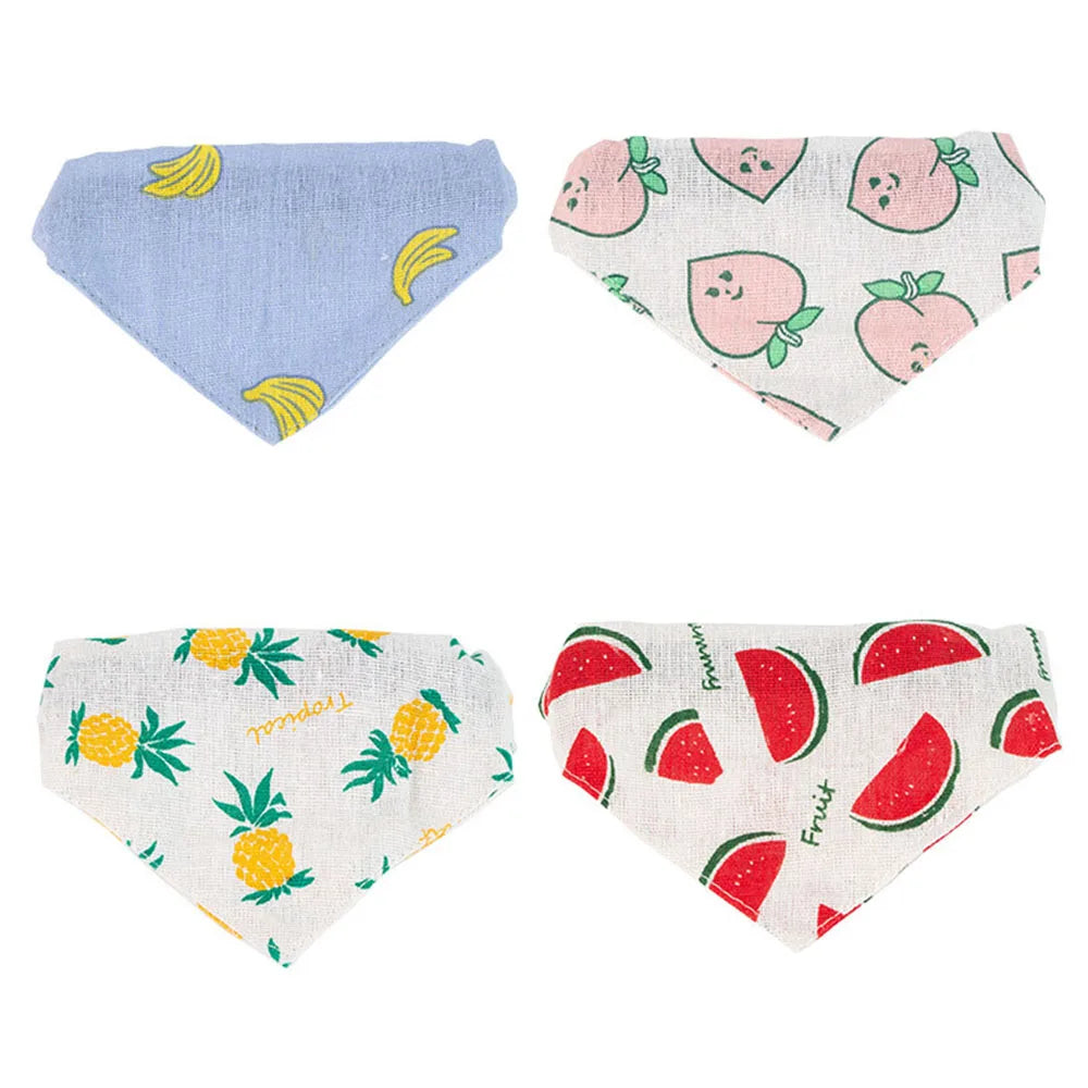Adjustable Linen Cat Dog Bandana Bow Tie Collar
