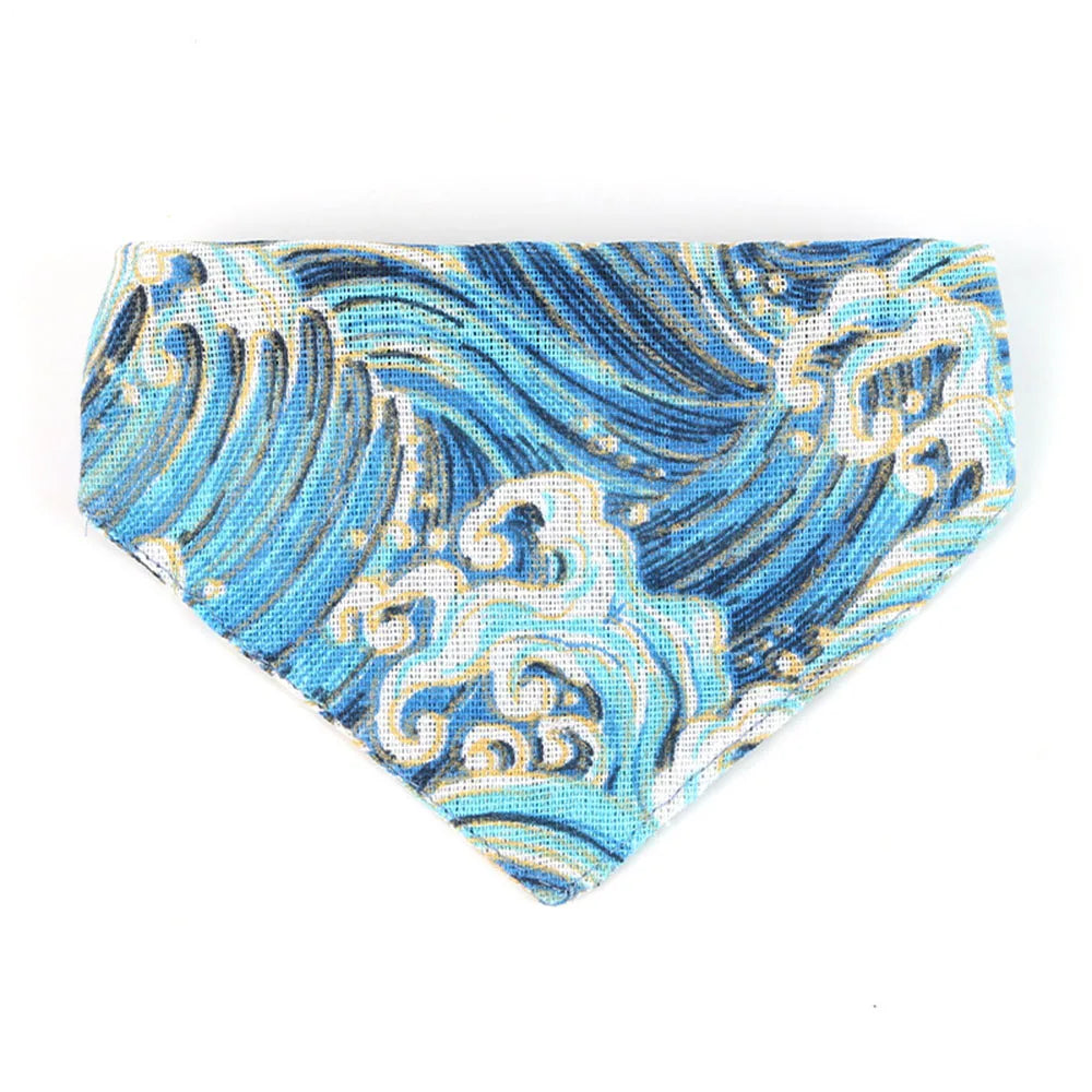 Adjustable Linen Cat Dog Bandana Bow Tie Collar