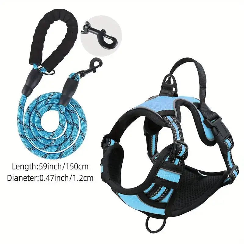 Heavy Duty Reflective Service Dog Harness Front Clip