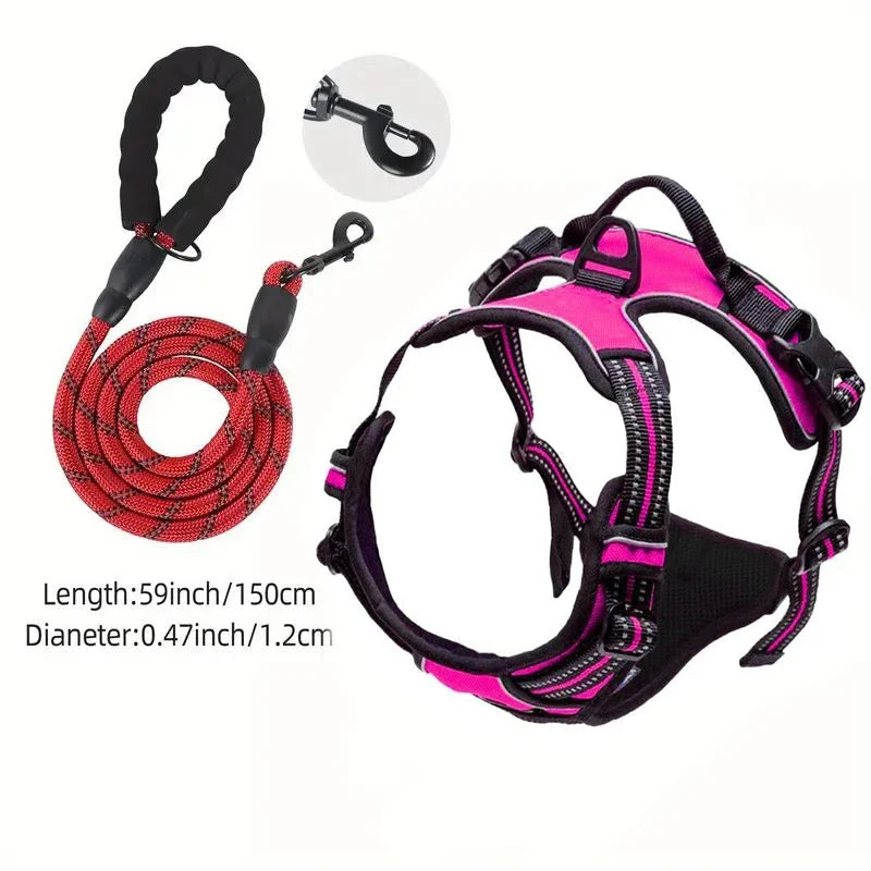 Heavy Duty Reflective Service Dog Harness Front Clip