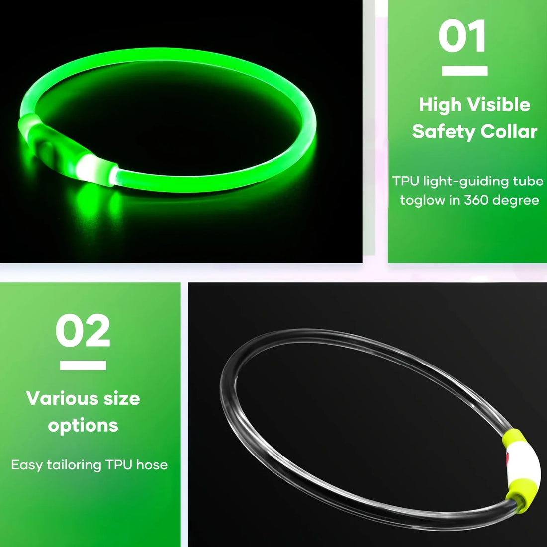 USB Rechargeable LED Light Luminous Dog Collar