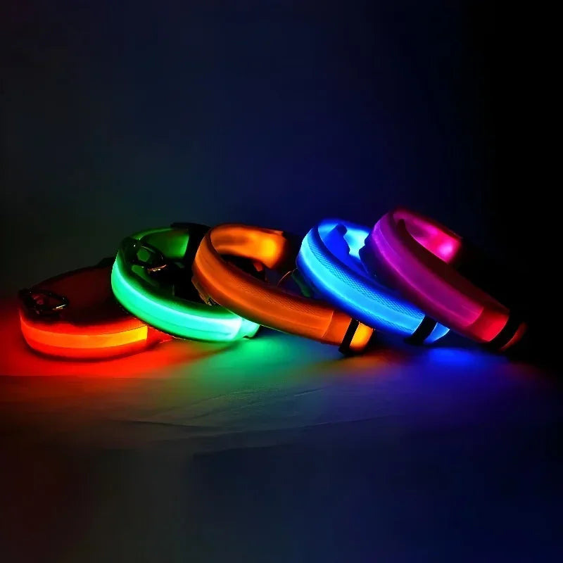 Nylon LED Flashing Glow Dog Collar for Night