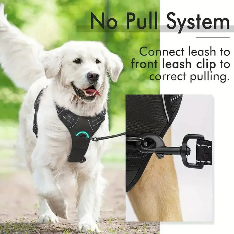 Heavy Duty Reflective Service Dog Harness Front Clip