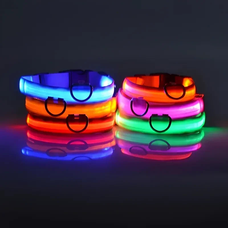 Nylon LED Flashing Glow Dog Collar for Night