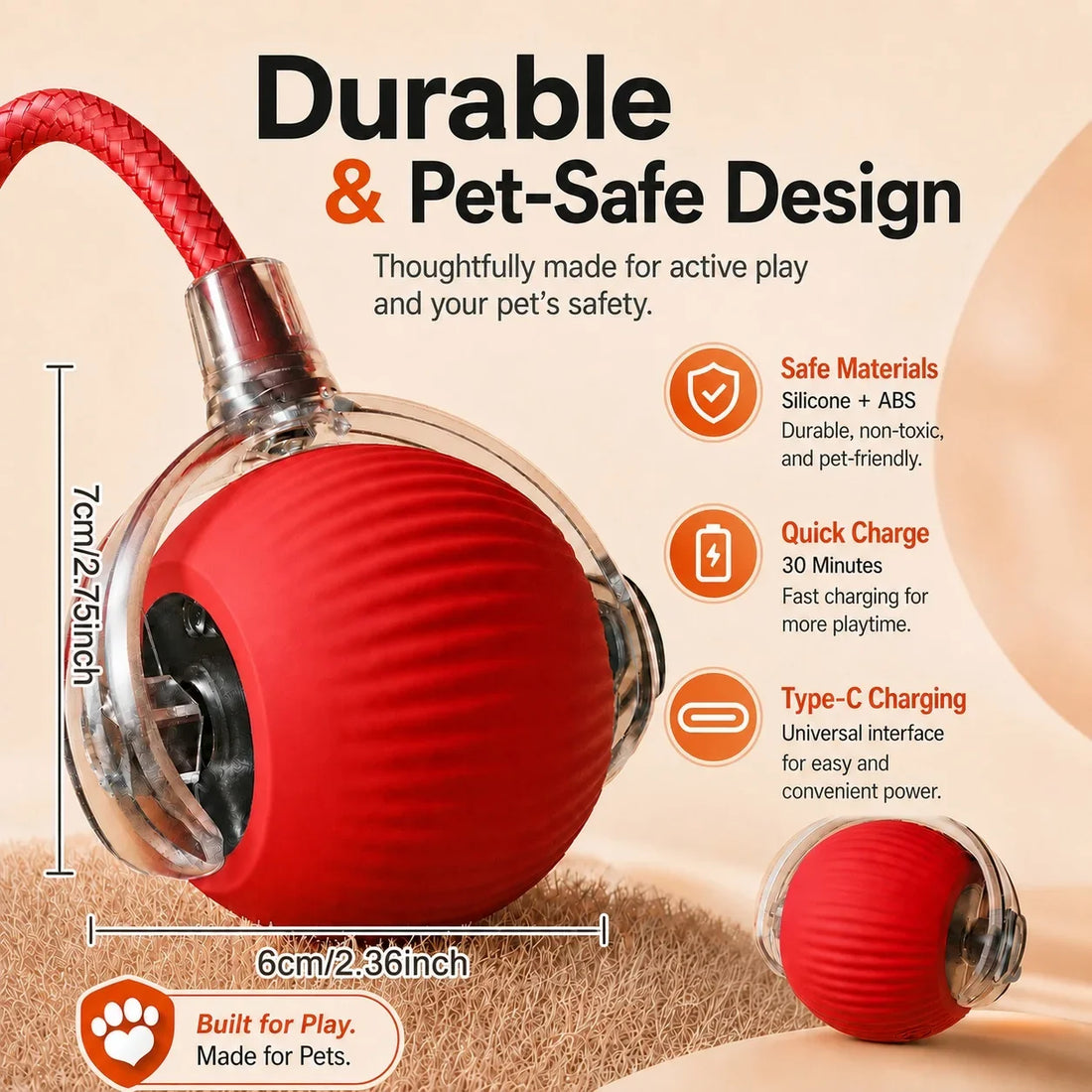 Automatic Rolling Rechargeable Smart Interactive Cat Ball Toy