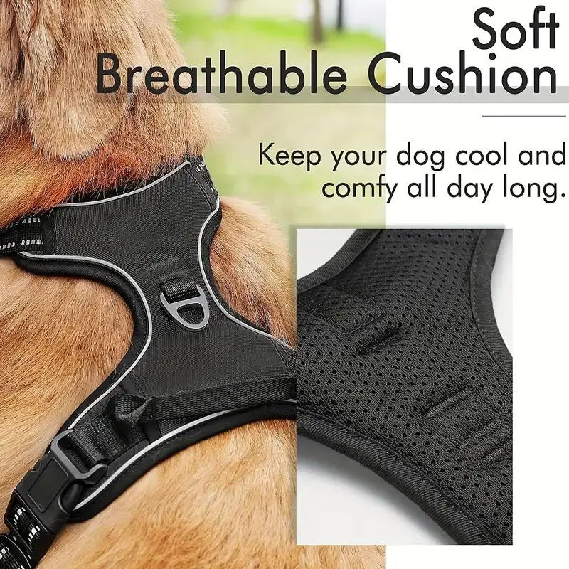 Heavy Duty Reflective Service Dog Harness Front Clip