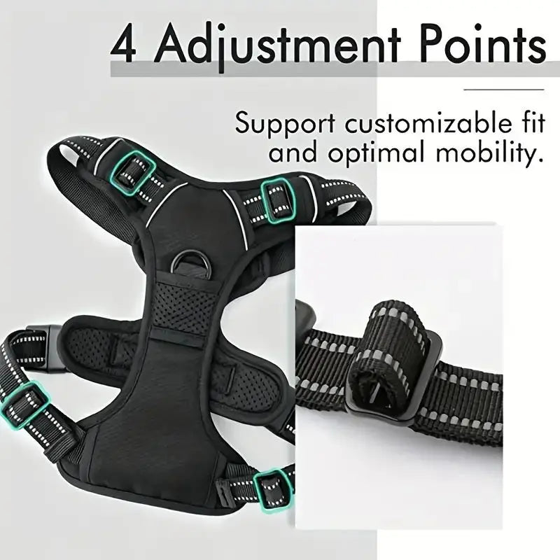Heavy Duty Reflective Service Dog Harness Front Clip