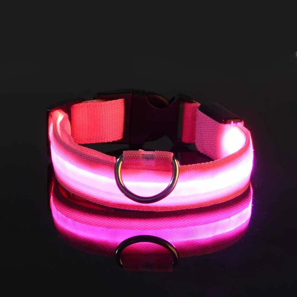 Nylon LED Flashing Glow Dog Collar for Night