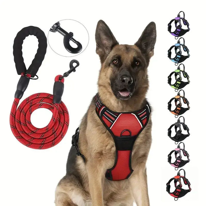 Heavy Duty Reflective Service Dog Harness Front Clip