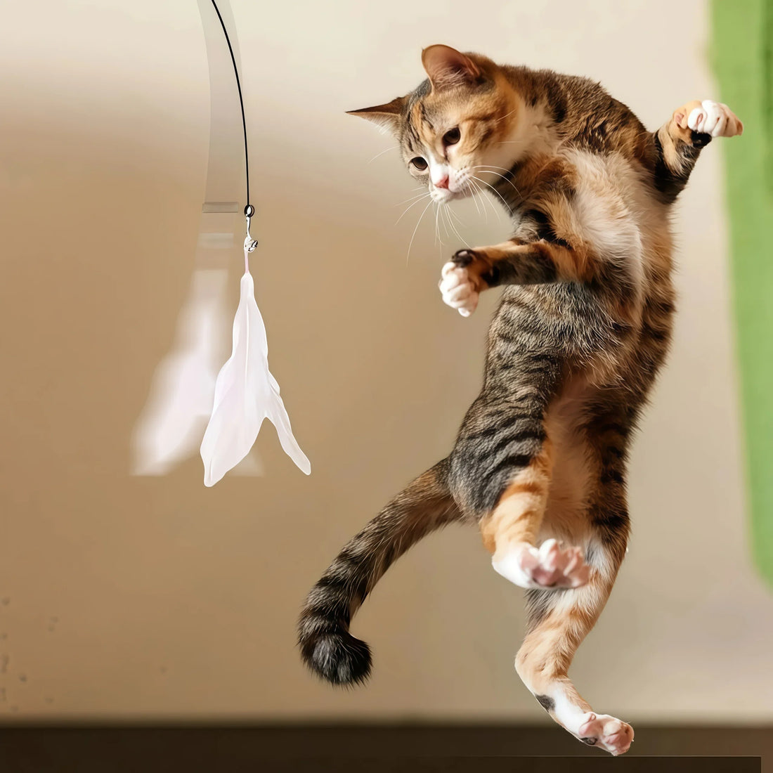 Cat Teaser Pole Feather Bell Suction Cup Toy