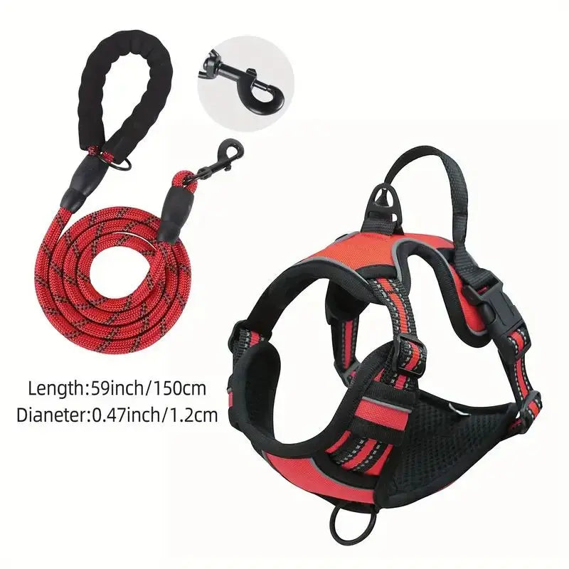 Heavy Duty Reflective Service Dog Harness Front Clip