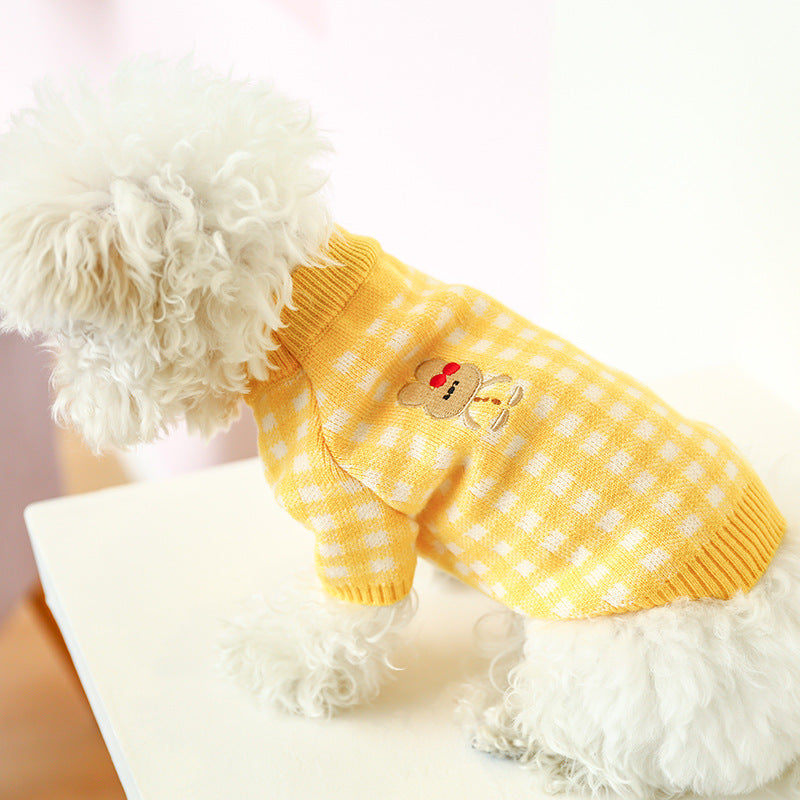 Bowknot Hollow Knit Dog Cat Sweater Costume
