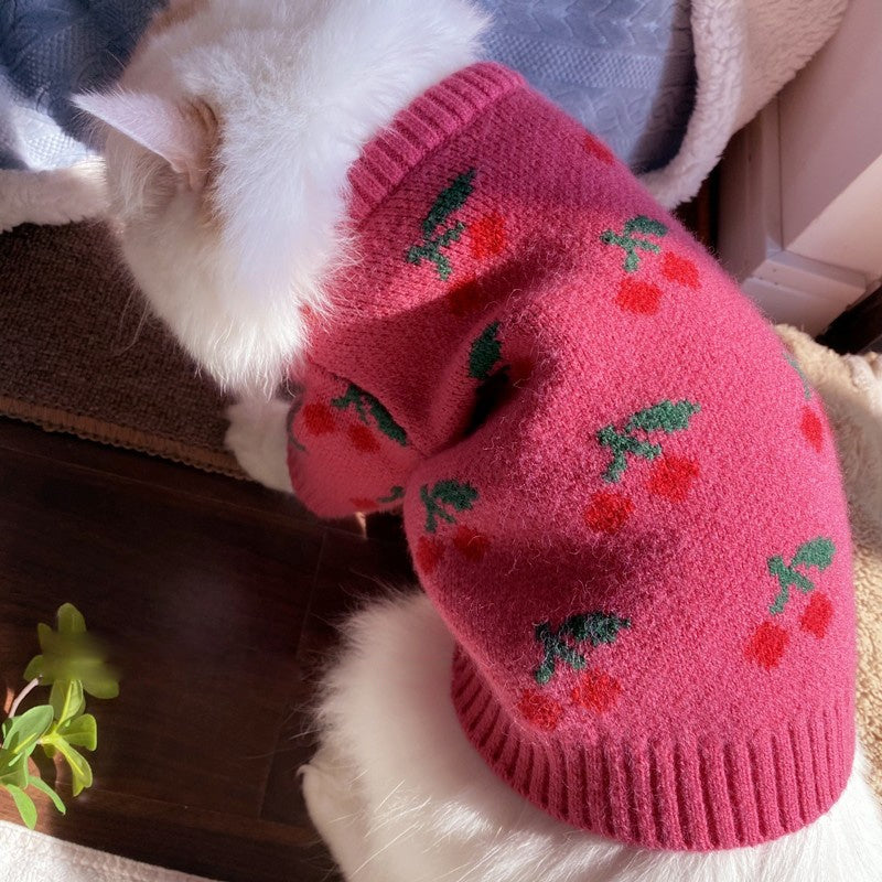 Bowknot Hollow Knit Dog Cat Sweater Costume