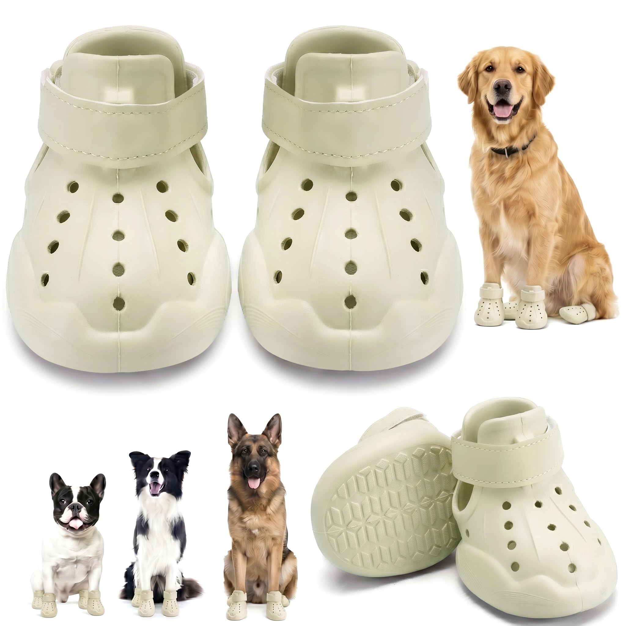 Waterproof Breathable Dog Shoes for Summer Rain Protection