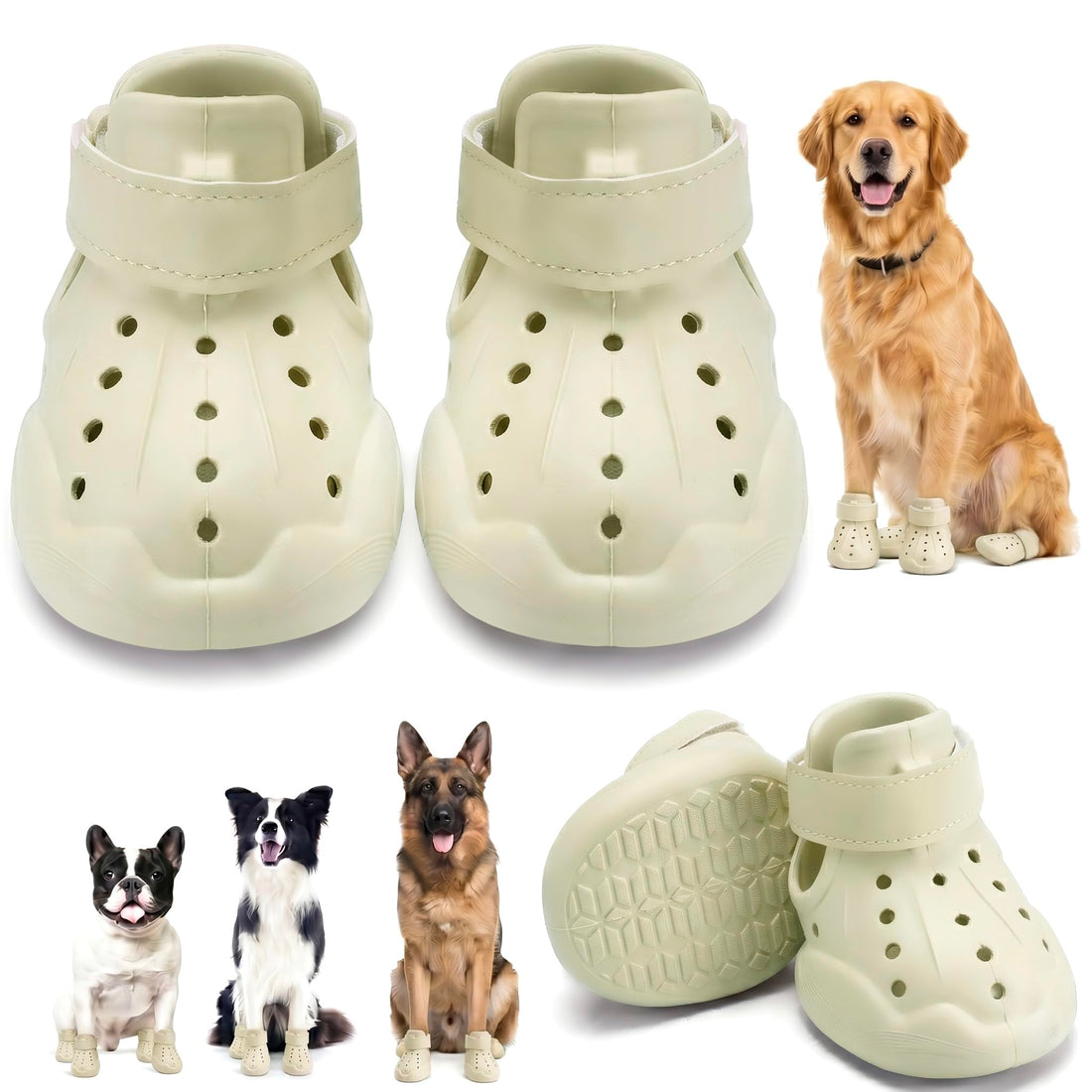 Waterproof Breathable Dog Shoes for Summer Rain Protection
