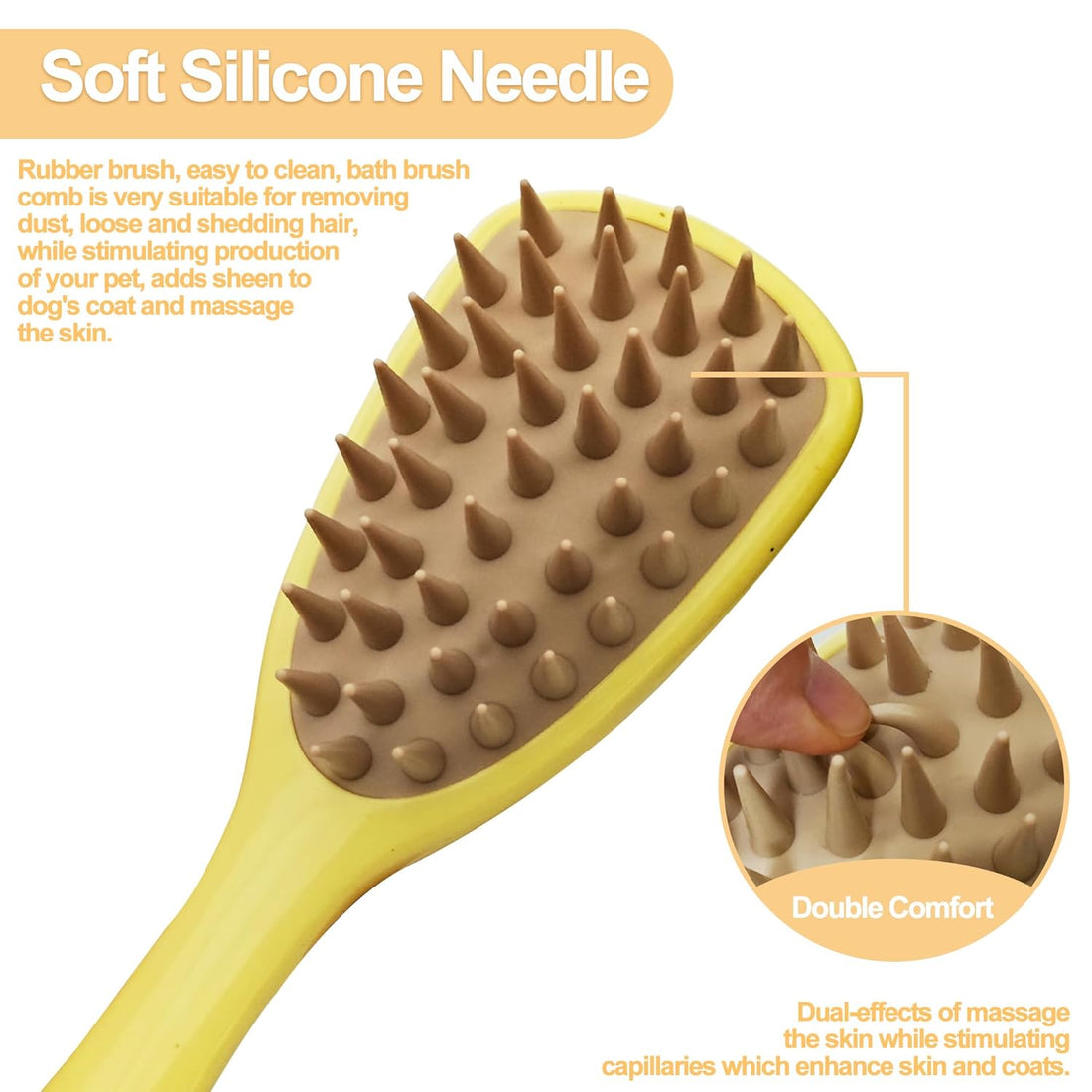 Silicone Pet Shampoo Bathing Brush for Dogs Cats