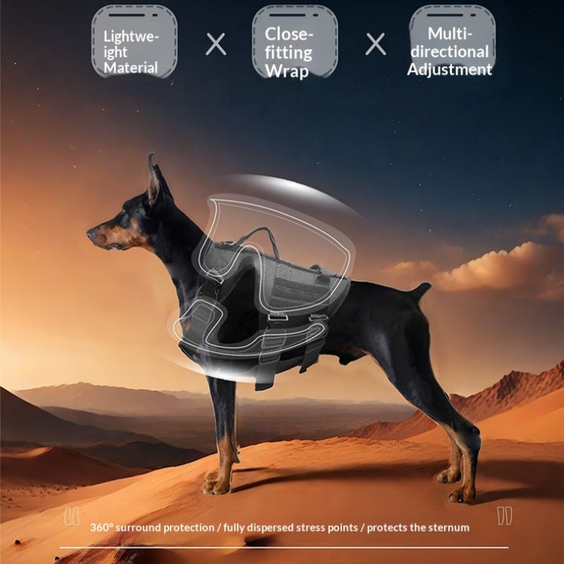 Dog Tactical Chest Harness with Multi Function Leash