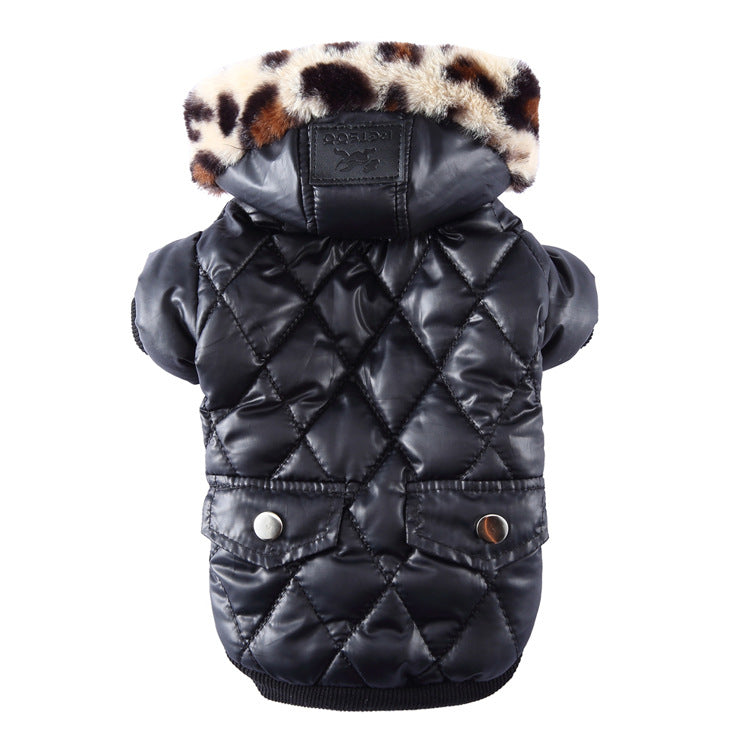 Autumn Winter Fur Collar Dog Coat Warm Clothing