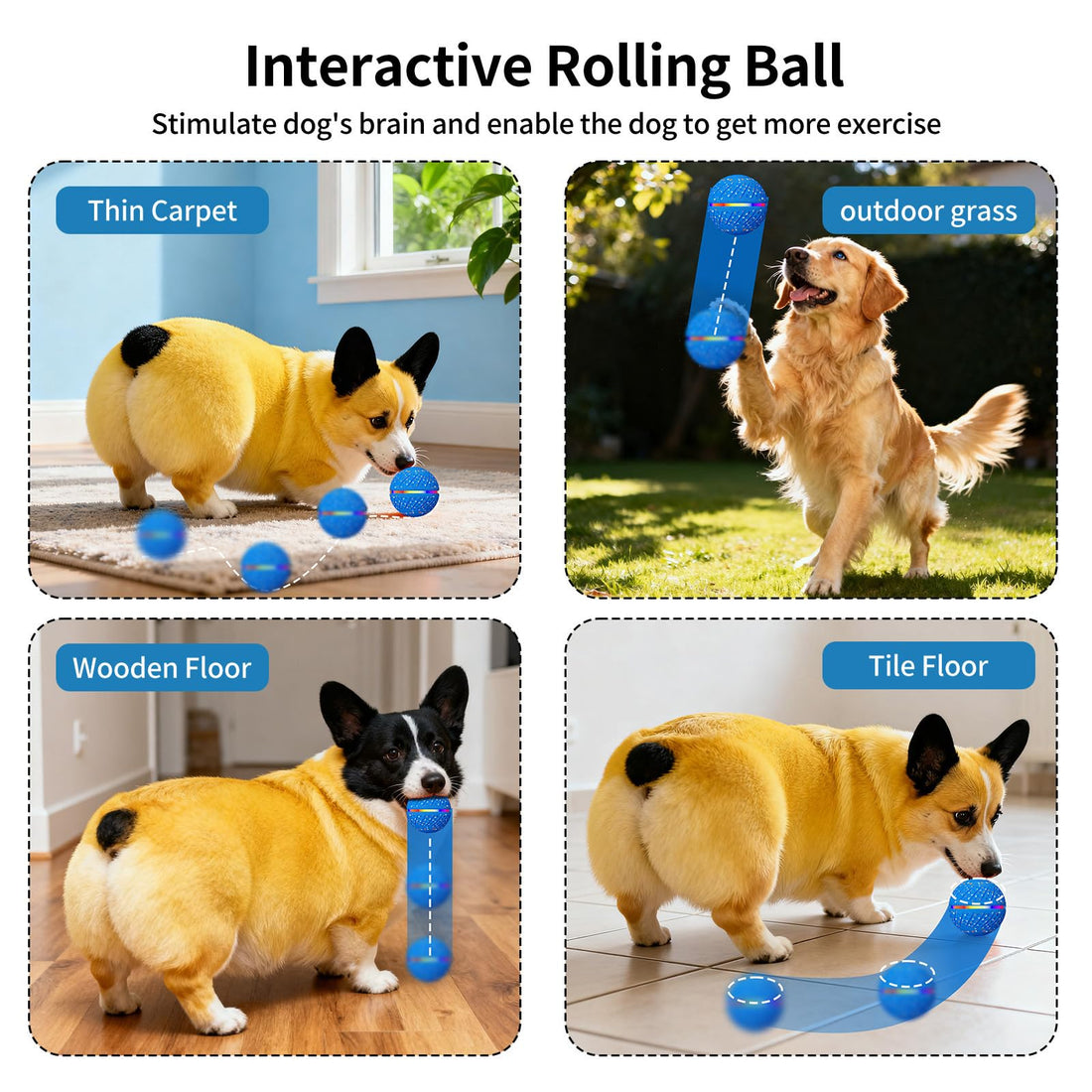 Smart Moving Bouncing Light Up Dog Ball Toy