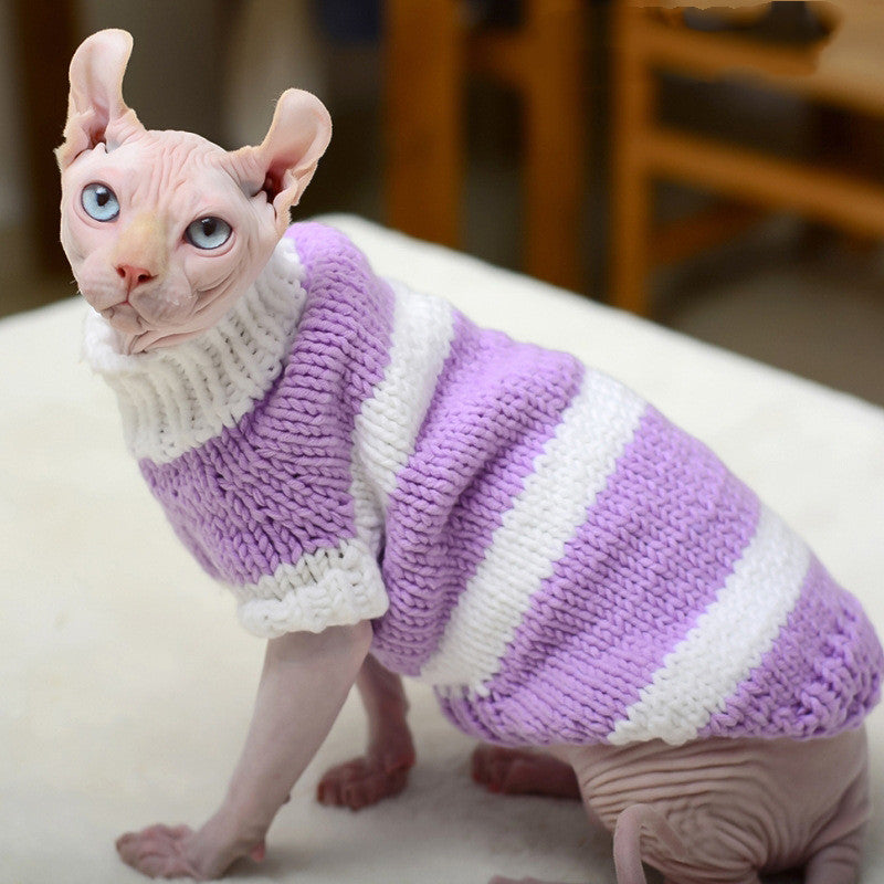 Warm Sweater Pet Clothes for Hairless Cats