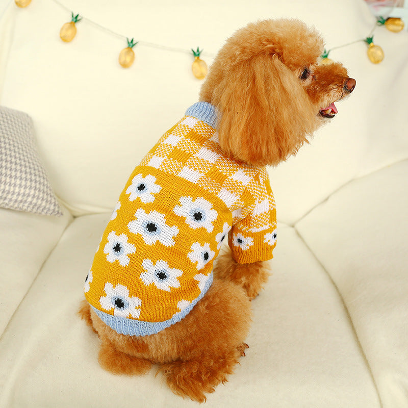 Bowknot Hollow Knit Dog Cat Sweater Costume