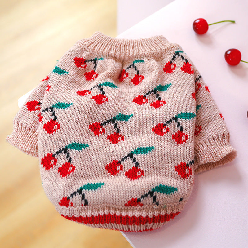 Bowknot Hollow Knit Dog Cat Sweater Costume
