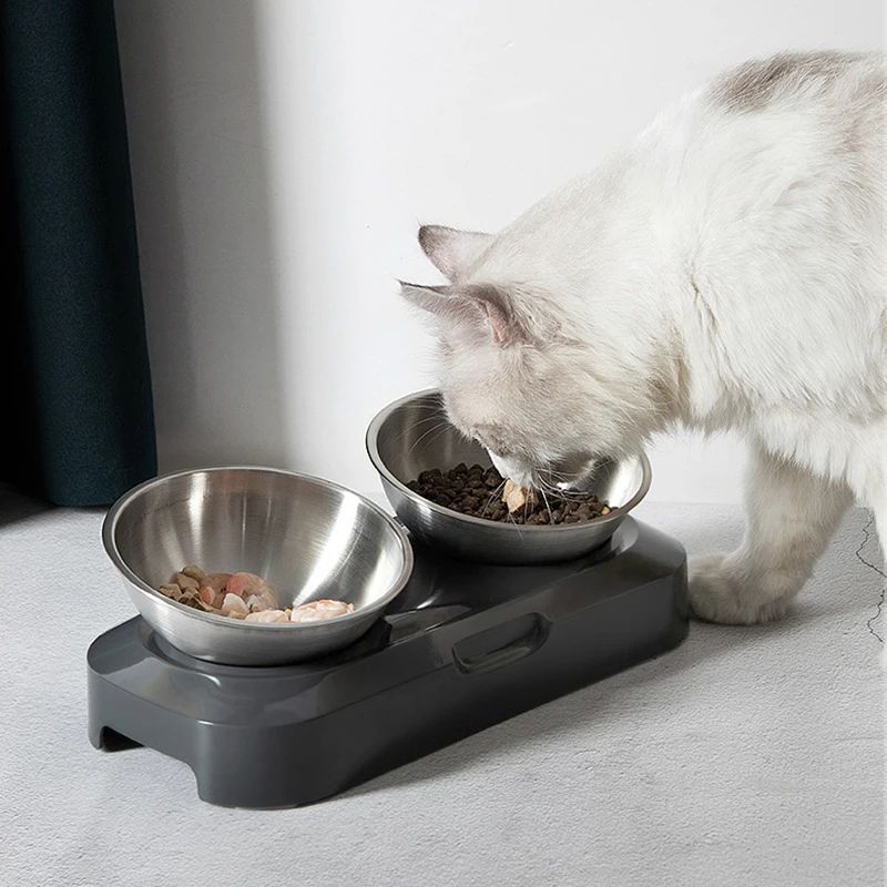 Stainless Steel Pet Food Water Bowl with Stand
