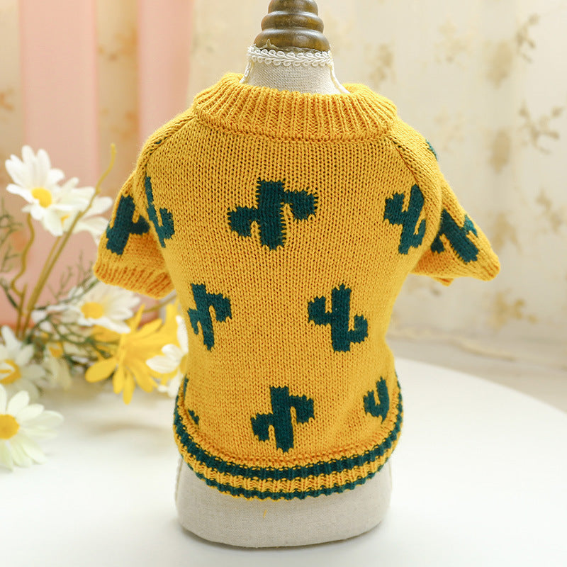 Bowknot Hollow Knit Dog Cat Sweater Costume