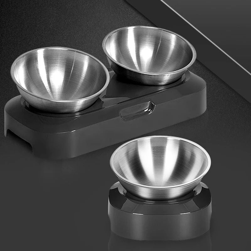 Stainless Steel Pet Food Water Bowl with Stand