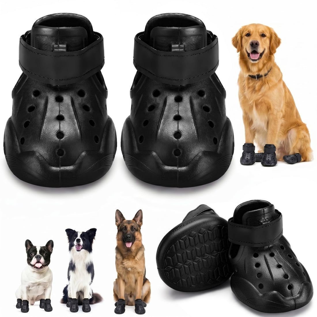 Waterproof Breathable Dog Shoes for Summer Rain Protection